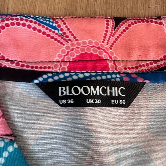 BloomChic US 26 Floral 3/4 Sleeve Women's Top Plus Size - Picture 4 of 5